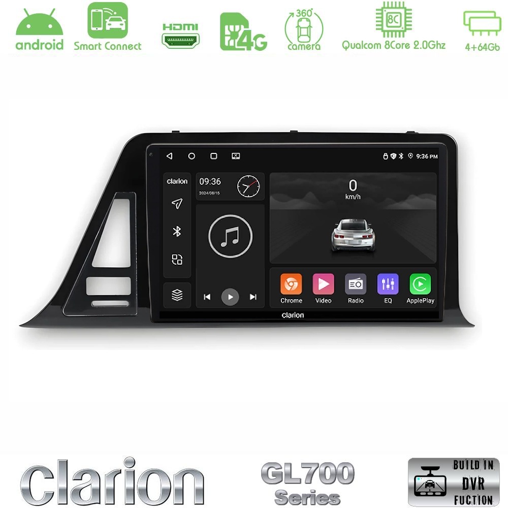 Kimpiris - Clarion GL700 Series 8Core Android ClarionOS 4+64GB Toyota CH-R RHD Navigation Multimedia Tablet 9" Με Carplay & Android Auto