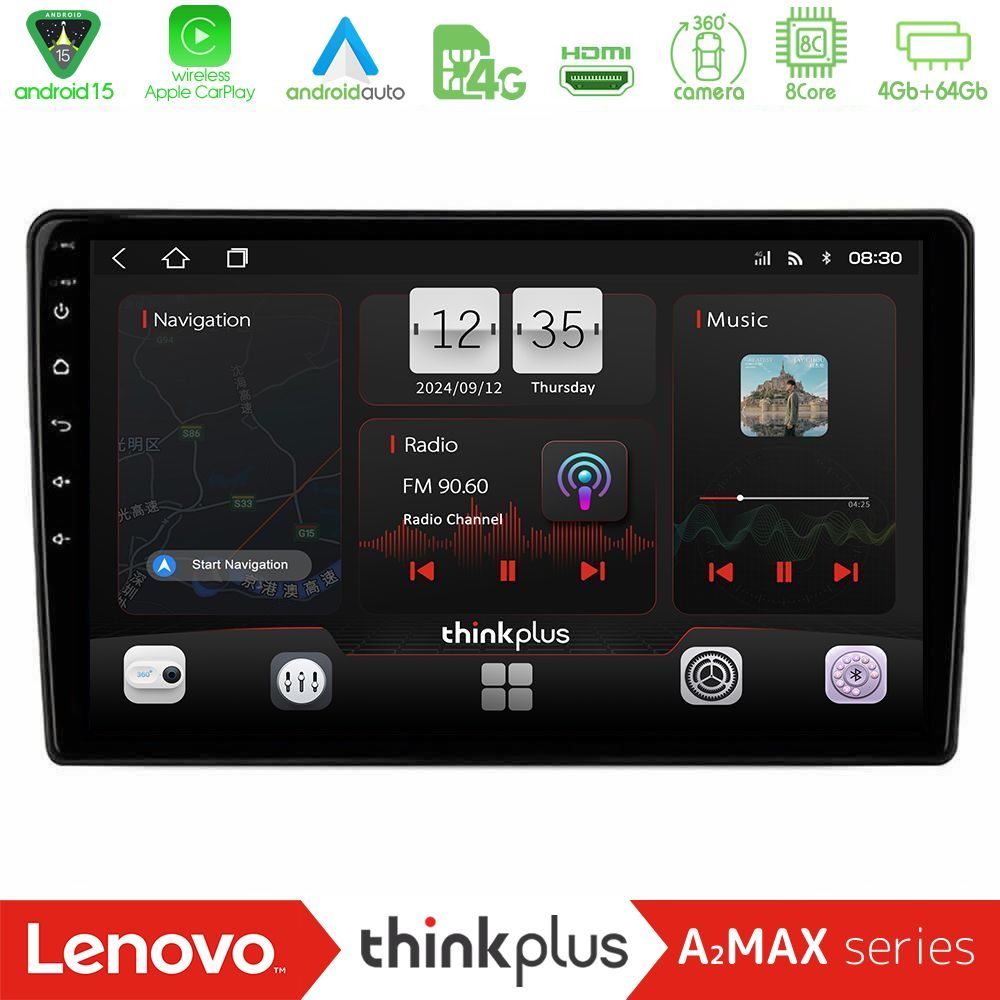 Kimpiris - Lenovo Thinkplus A2MAX Series 8Core Android15 4+64GB Ford Transit 2007 – 2013 Navigation Multimedia Tablet 10"