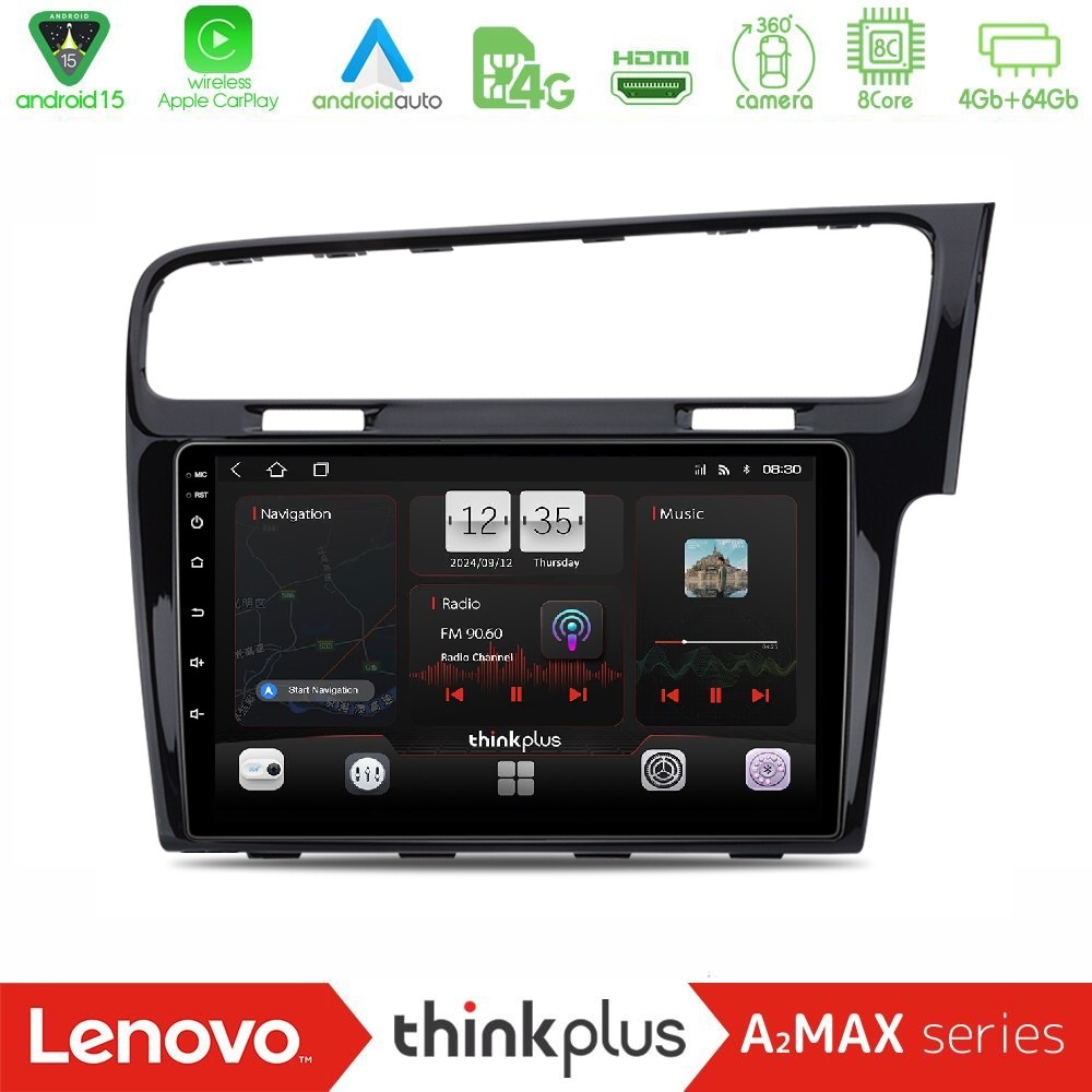 Kimpiris - Lenovo Thinkplus A2MAX Series 8Core Android15 4+64GB VW GOLF 7 RHD Navigation Multimedia Tablet 10"