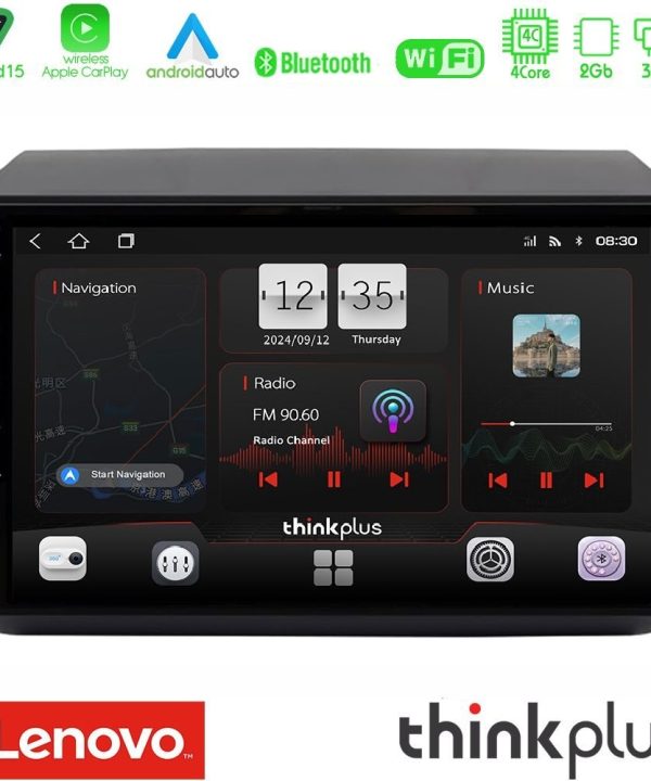 Kimpiris - Lenovo Thinkplus Series 4Core Android15 2+32GB Fiat Ducato/Citroen Jumper/Peugeot Navigation Multimedia Tablet 9" Με Carplay & Android Auto