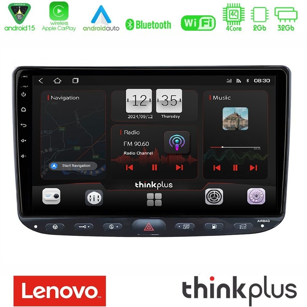Kimpiris - Lenovo Thinkplus Series 4Core Android15 2+32GB Fiat Punto/ Evo Navigation Multimedia Tablet 9" Με Carplay & Android Auto