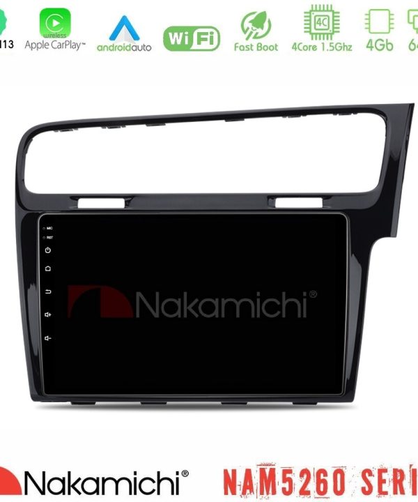Kimpiris - Nakamichi NAM5260 Series 4Core Android13 4+64GB VW GOLF 7 RHD Navigation Multimedia Tablet 10" Με Carplay & Android Auto