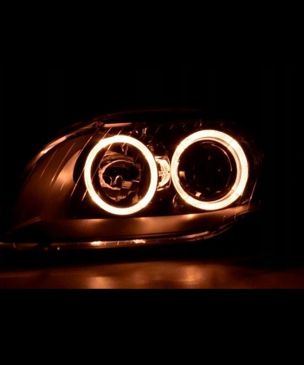 Alternative view of Μπροστινά Φανάρια Set Για Audi A4 B7 04-08 Angel Eyes Black H7/H7 Depo