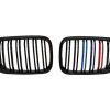Kimpiris - Καρδιές Μάσκας Για Bmw 3 E46 99-03 Coupe/Cabrio M4 Look Με Διπλή Γρίλια Tri-color / Μαύρο Γυαλιστερό 2 Τεμάχια