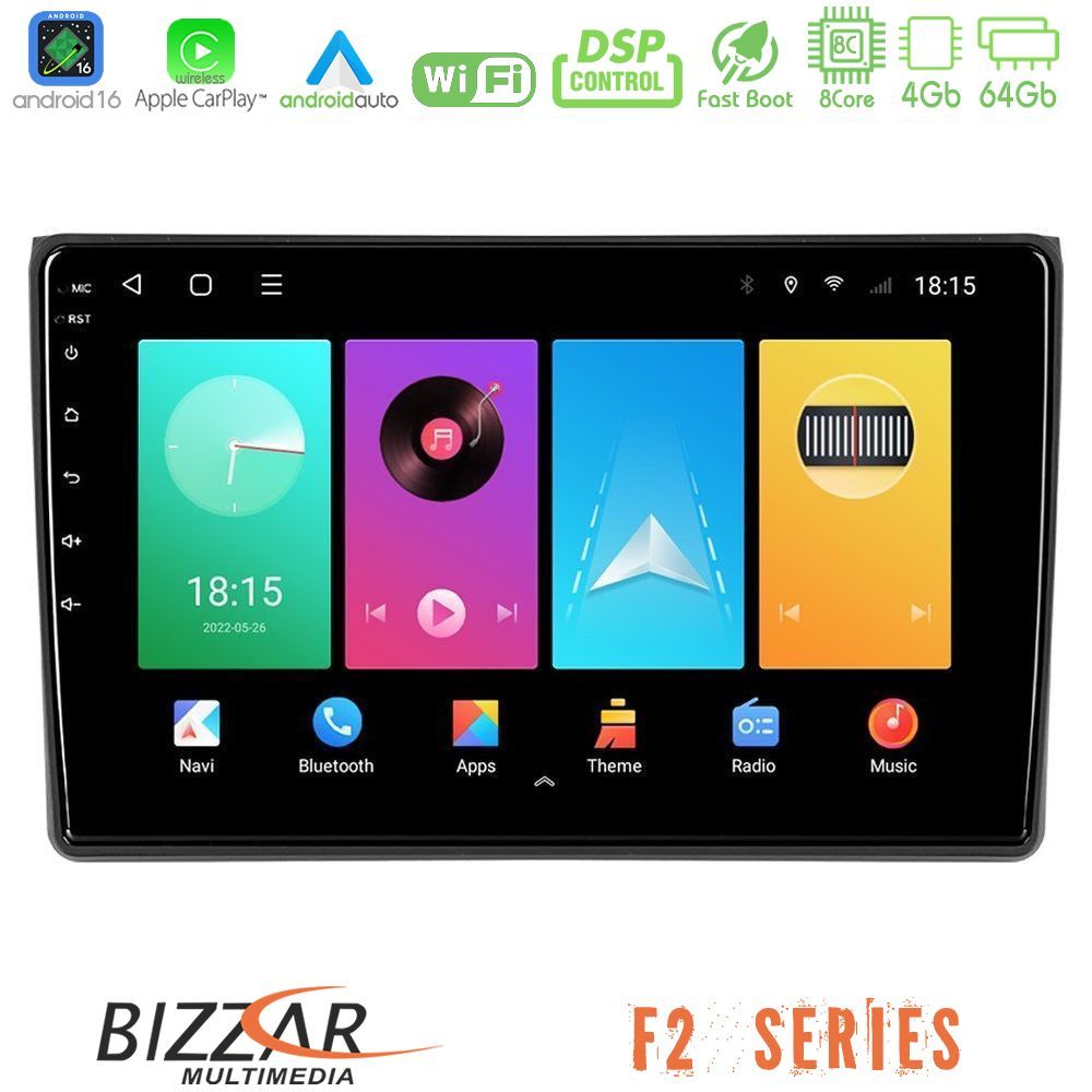 Kimpiris - Bizzar F2 Series 8Core Android16 4+64GB Audi A4 B7 Navigation Multimedia Tablet 9"
