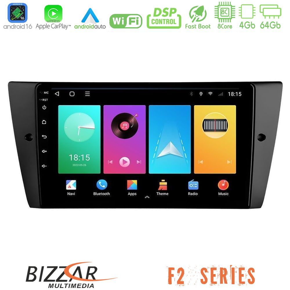 Kimpiris - Bizzar F2 Series 8Core Android16 4+64GB BMW 3 Series 2006-2011 Navigation Multimedia Tablet 9"