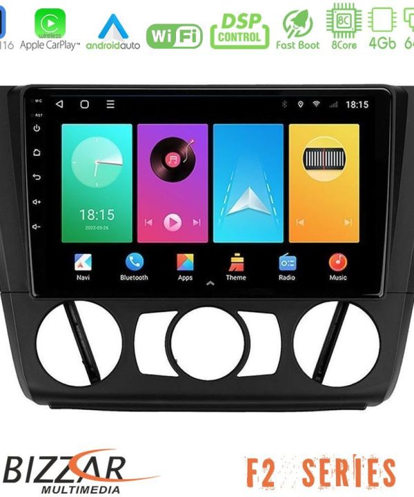 Kimpiris - Bizzar F2 Series 8Core Android16 4+64GB  BMW 1Series  E81/E82/E87/E88 (MANUAL A/C) Navigation Multimedia Tablet 9"