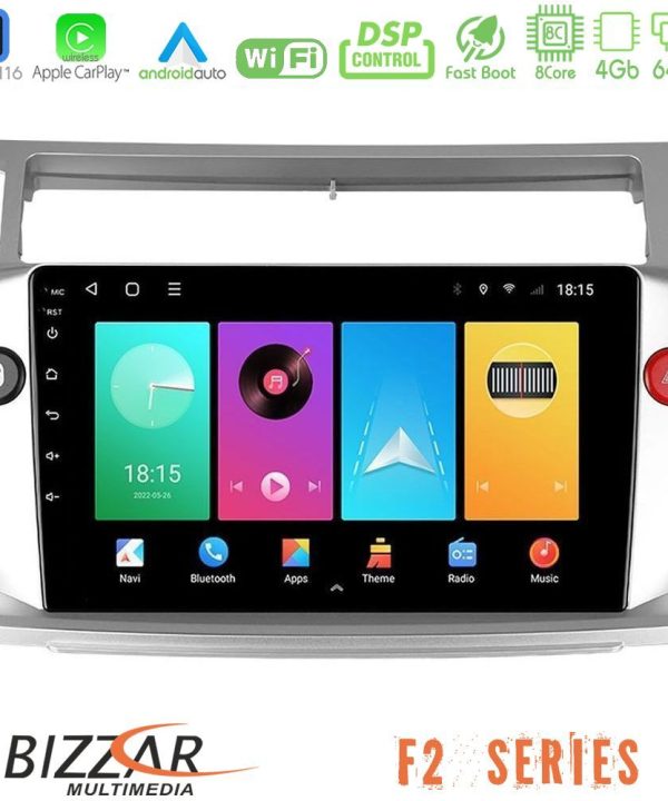 Kimpiris - Bizzar F2 Series 8Core Android16 4+64GB  Citroen C4 2004-2010 Navigation Multimedia Tablet 9"