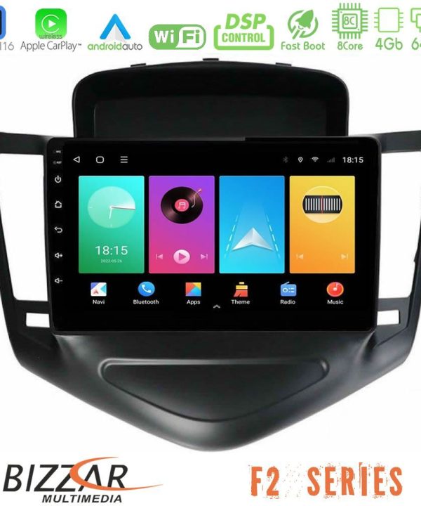 Kimpiris - Bizzar F2 Series 8Core Android16 4+64GB     Chevrolet Cruze 2009-2012 Navigation Multimedia Tablet 9"    (Μαύρο)