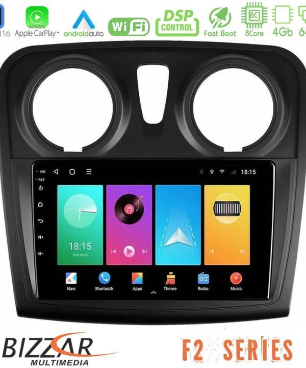 Kimpiris - Bizzar F2 Series 8Core Android16 4+64GB     Dacia Dokker 2014-2021 Navigation Multimedia Tablet 9"