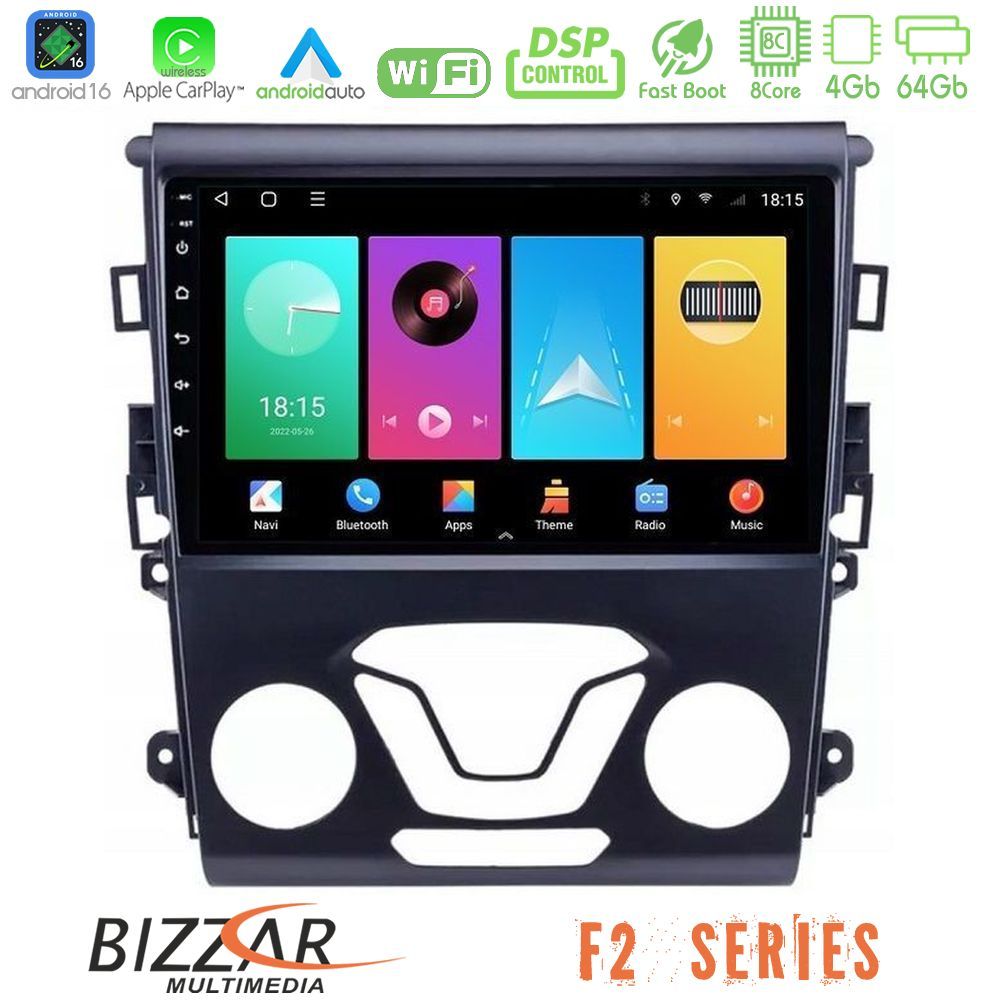 Kimpiris - Bizzar F2 Series 8Core Android16 4+64GB Ford Mondeo 2014-2017 Navigation Multimedia Tablet 9"