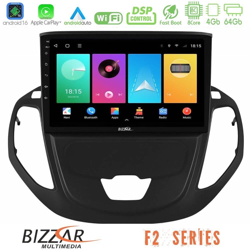 Kimpiris - Bizzar F2 Series 8Core Android16 4+64GB Ford Courier 2015-2023 Navigation Multimedia Tablet 9"
