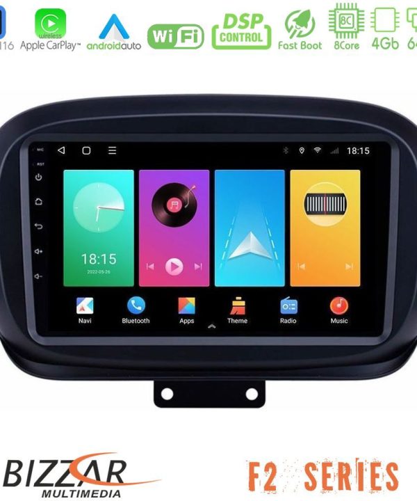 Kimpiris - Bizzar F2 Series 8Core Android16 4+64GB  Fiat 500X Navigation Multimedia Tablet 9"