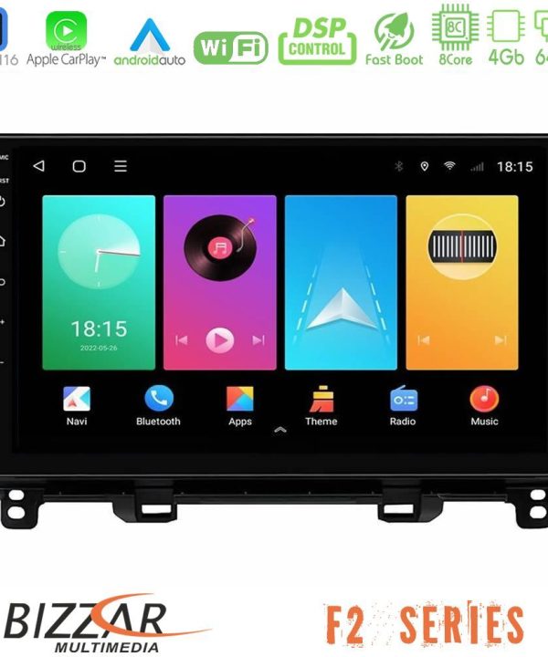 Kimpiris - Bizzar F2 Series 8Core Android16 4+64GB  Honda Jazz 2021-2025 Navigation Multimedia Tablet 9"