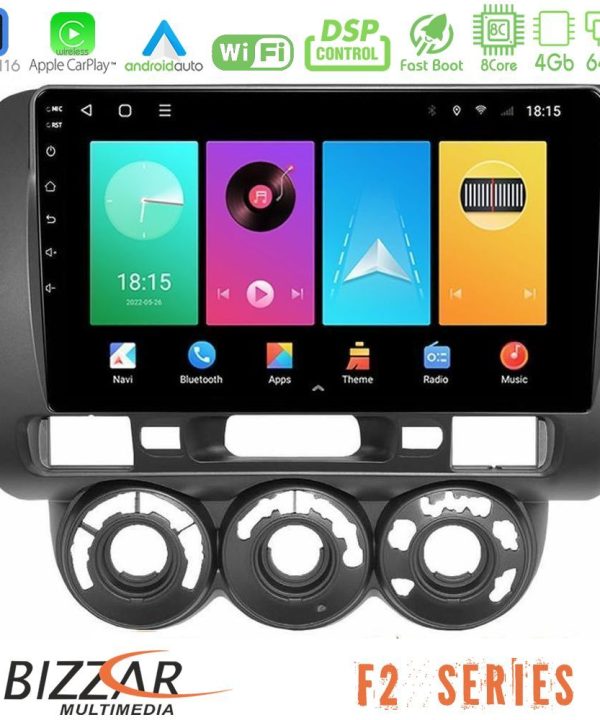 Kimpiris - Bizzar F2 Series 8Core Android16 4+64GB  Honda Jazz 2002-2008 (Manual A/C) Navigation Multimedia Tablet 9"