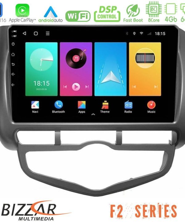 Kimpiris - Bizzar F2 Series 8Core Android16 4+64GB  Honda Jazz 2002-2008 (Auto A/C) Navigation Multimedia Tablet 9"