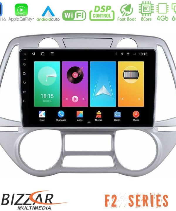 Kimpiris - Bizzar F2 Series 8Core Android16 4+64GB  Hyundai i20 2009-2012 Auto A/C Navigation Multimedia Tablet 9"