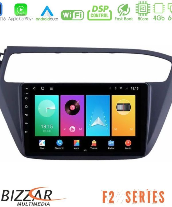 Kimpiris - Bizzar F2 Series 8Core Android16 4+64GB  Hyundai i20 2018-2020 Navigation Multimedia Tablet 9"