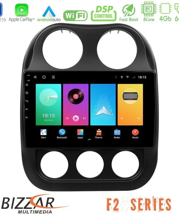Kimpiris - Bizzar F2 Series 8Core Android16 4+64GB  Jeep Compass 2012-2016 Navigation Multimedia Tablet 9"