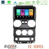Kimpiris - Bizzar F2 Series 8Core Android16 4+64GB  Jeep Wrangler 2Door 2008-2010 Navigation Multimedia Tablet 9"