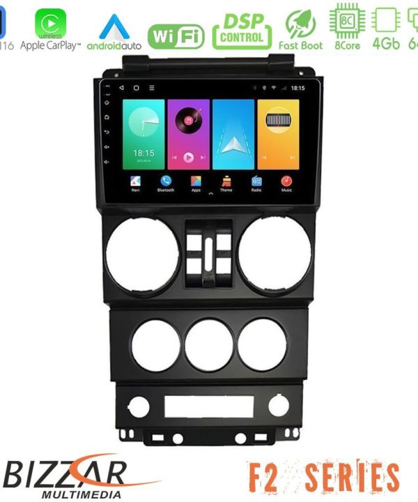 Kimpiris - Bizzar F2 Series 8Core Android16 4+64GB  Jeep Wrangler 2008-2010 Navigation Multimedia Tablet 9"