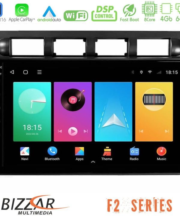 Kimpiris - Bizzar F2 Series 8Core Android16 4+64GB  Kia Picanto 2004-2007 Navigation Multimedia Tablet 9"
