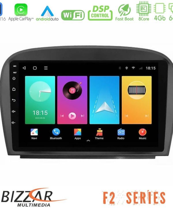 Kimpiris - Bizzar F2 Series 8Core Android16 4+64GB  Mercedes SL Class 2005-2011 Navigation Multimedia Tablet 9"