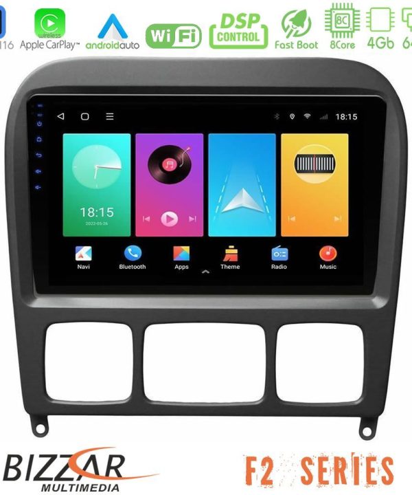 Kimpiris - Bizzar F2 Series 8Core Android16 4+64GB  Mercedes S Class 1999-2004 (W220) Navigation Multimedia Tablet 9"