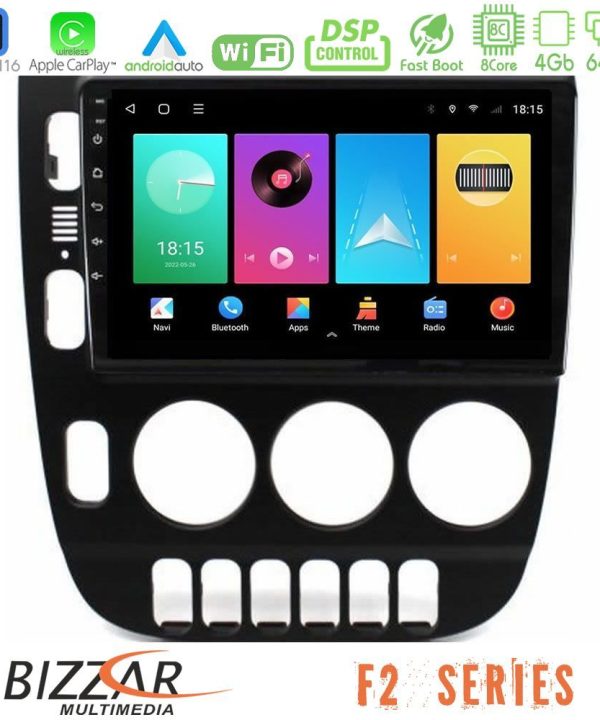 Kimpiris - Bizzar F2 Series 8Core Android16 4+64GB Mercedes ML Class (W163) 1998-2005 Manual AC Navigation Multimedia Tablet 9"