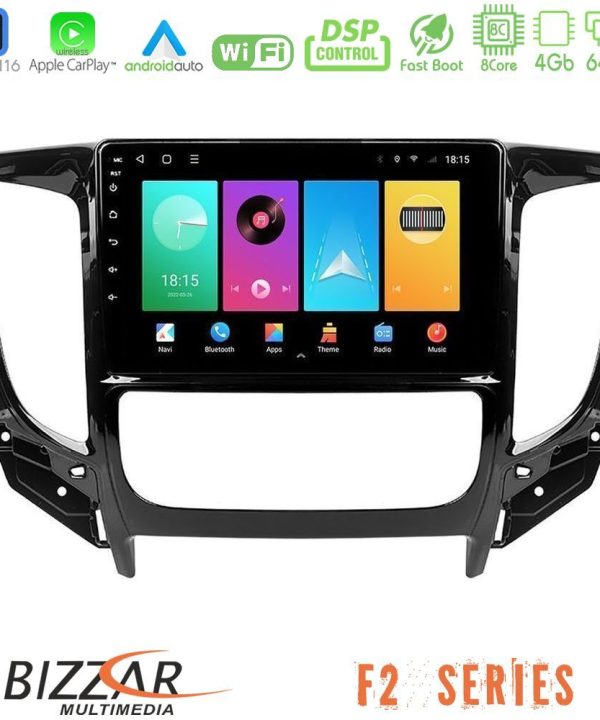Kimpiris - Bizzar F2 Series 8Core Android16 4+64GB  Mitsubishi L200 2016-> amp; Fiat Fullback (Auto A/C) Navigation Multimedia Tablet 9"