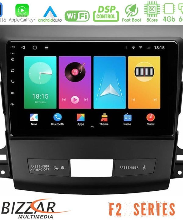 Kimpiris - Bizzar F2 Series 8Core Android16 4+64GB  Mitsubishi Outlander/Citroen C-Crosser/Peugeot 4007 Navigation Multimedia Tablet 9"