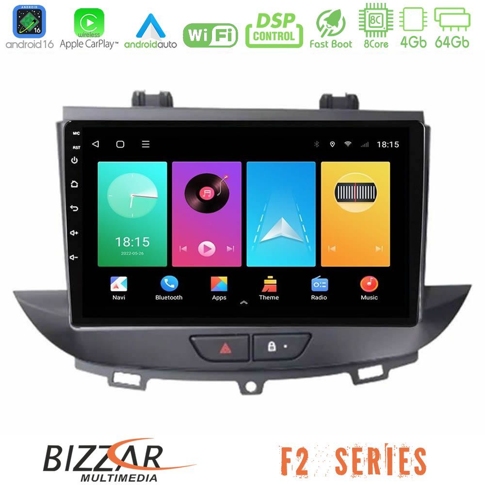 Kimpiris - Bizzar F2 Series 8Core Android16 4+64GB Opel Grandland/Crossland X Navigation Multimedia Tablet 9"