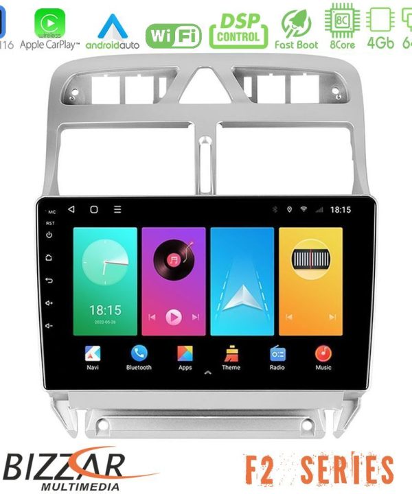 Kimpiris - Bizzar F2 Series 8Core Android16 4+64GB  Peugeot 307 2002-2008 Navigation Multimedia Tablet 9"
