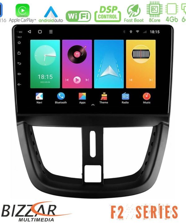 Kimpiris - Bizzar F2 Series 8Core Android16 4+64GB  Peugeot 207 Navigation Multimedia Tablet 9"