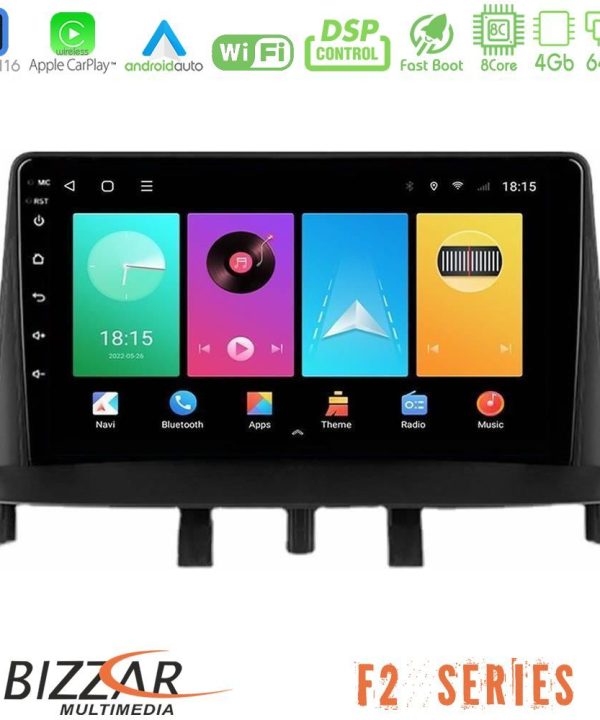 Kimpiris - Bizzar F2 Series 8Core Android16 4+64GB  Renault Megane 3 2009-2013 Navigation Multimedia Tablet 9"