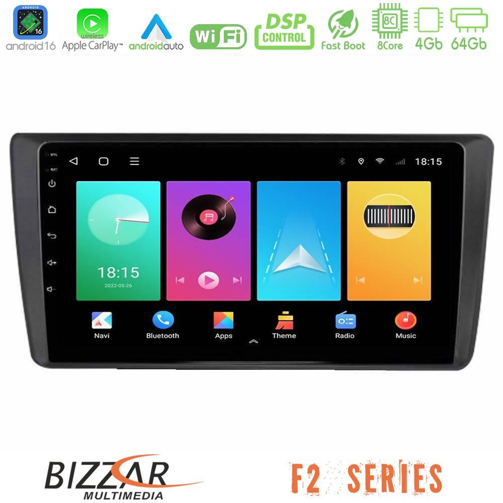 Kimpiris - Bizzar F2 Series 8Core Android16 4+64GB Skoda Octavia 2004-2012 Navigation Multimedia Tablet 9"