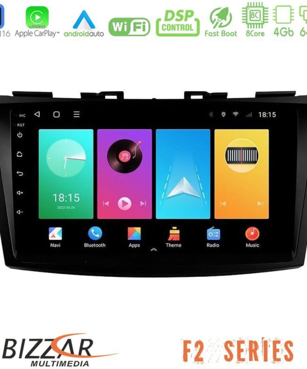 Kimpiris - Bizzar F2 Series 8Core Android16 4+64GB  Suzuki Swift 2011-2016 Navigation Multimedia Tablet 9"