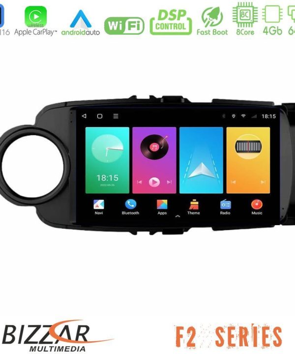 Kimpiris - Bizzar F2 Series 8Core Android16 4+64GB  Toyota Yaris Navigation Multimedia Tablet 9" (Μαύρο Χρώμα)