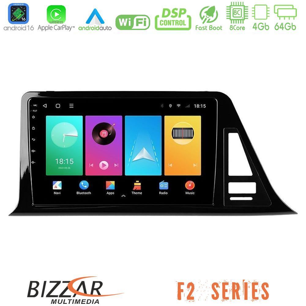 Kimpiris - Bizzar F2 Series 8Core Android16 4+64GB Toyota CH-R (Χωρίς Εργ.Οθόνη) Navigation Multimedia Tablet 9"