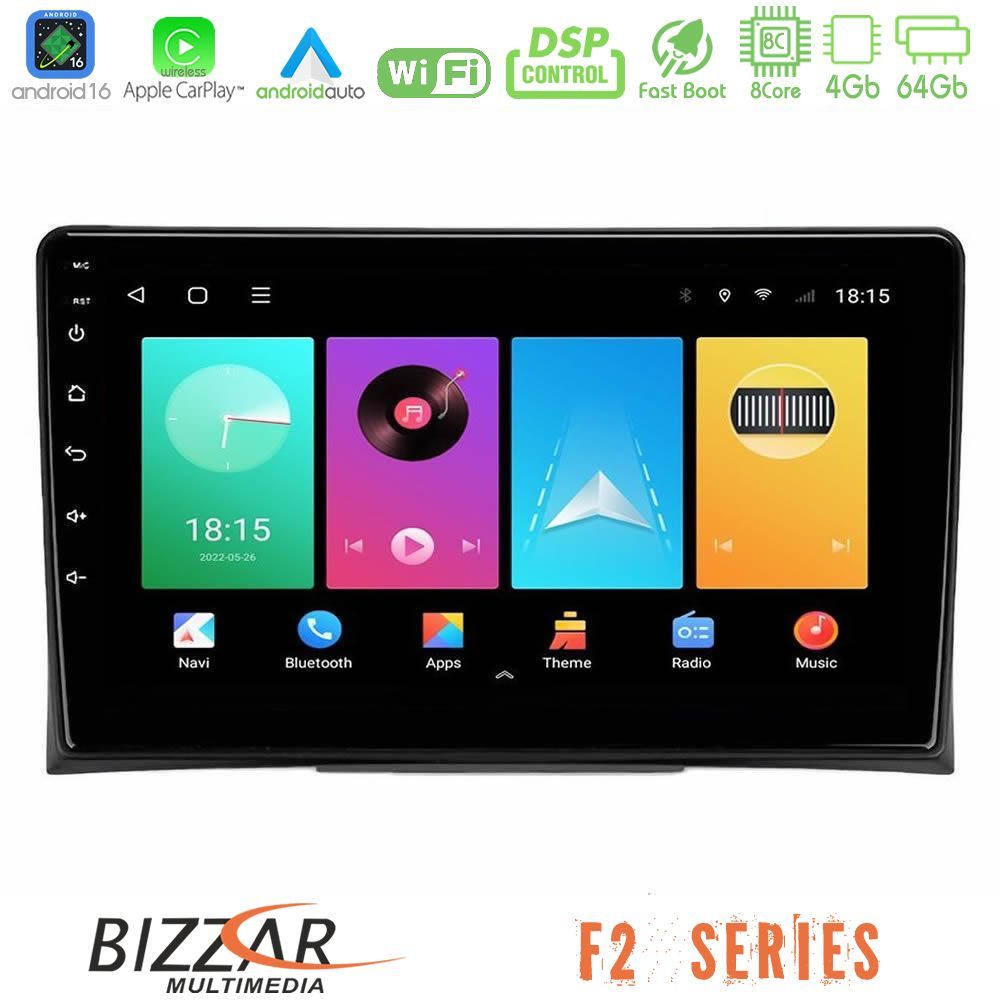 Kimpiris - Bizzar F2 Series 8Core Android16 4+64GB VW Transporter 2003-2015 Navigation Multimedia Tablet 9"