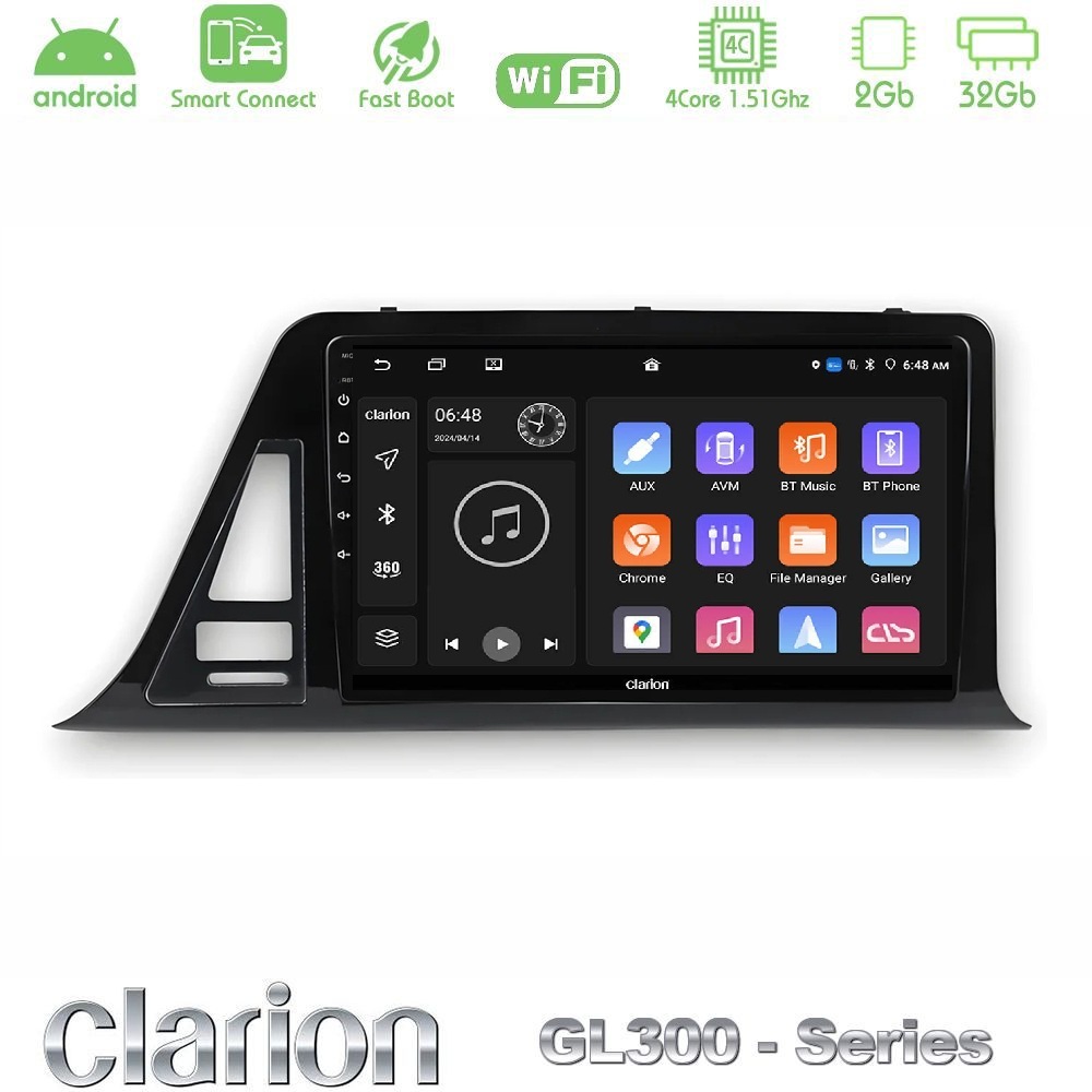 Kimpiris - Clarion GL300 Series 4Core Android ClarionOS 2+32GB Toyota CH-R RHD Navigation Multimedia Tablet 9" Με Carplay & Android Auto