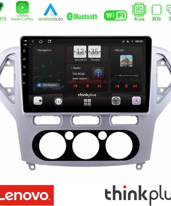 Kimpiris - Lenovo Thinkplus Series 4Core Android15 2+32GB  Ford Mondeo 2007-2010 Manual A/C Navigation Multimedia Tablet 10" Με Carplay & Android Auto