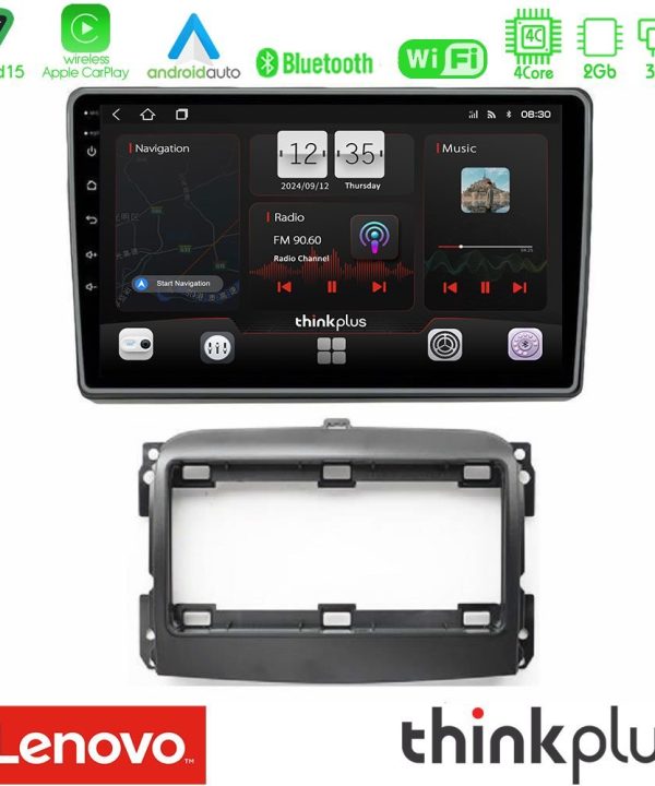 Kimpiris - Lenovo Thinkplus Series 4Core Android15 2+32GB  Fiat 500L Navigation Multimedia Tablet 10" Με Carplay & Android Auto