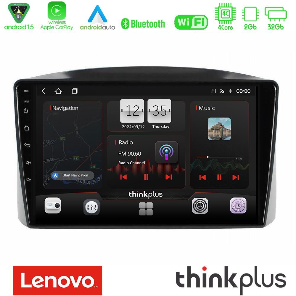 Kimpiris - Lenovo Thinkplus Series 4Core Android15 2+32GB Jeep Grand Cherokee 2005-2007 Navigation Multimedia Tablet 10" Με Carplay & Android Auto Με Carplay & Android Auto