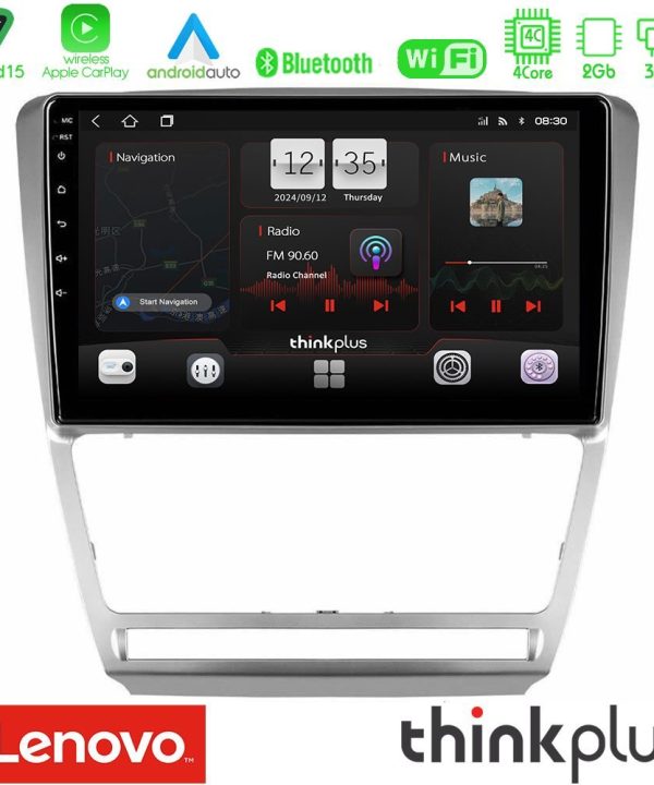 Kimpiris - Lenovo Thinkplus Series 4Core Android15 2+32GB  Skoda Octavia 5 Navigation Multimedia Tablet 10" Με Carplay & Android Auto