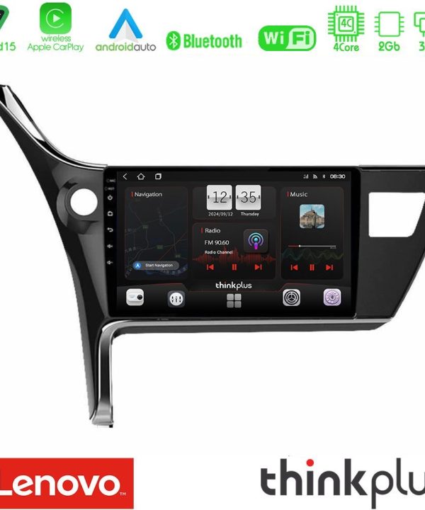 Kimpiris - Lenovo Thinkplus Series 4Core Android15 2+32GB  Toyota Corolla 2017-2018 Navigation Multimedia Tablet 10" Με Carplay & Android Auto