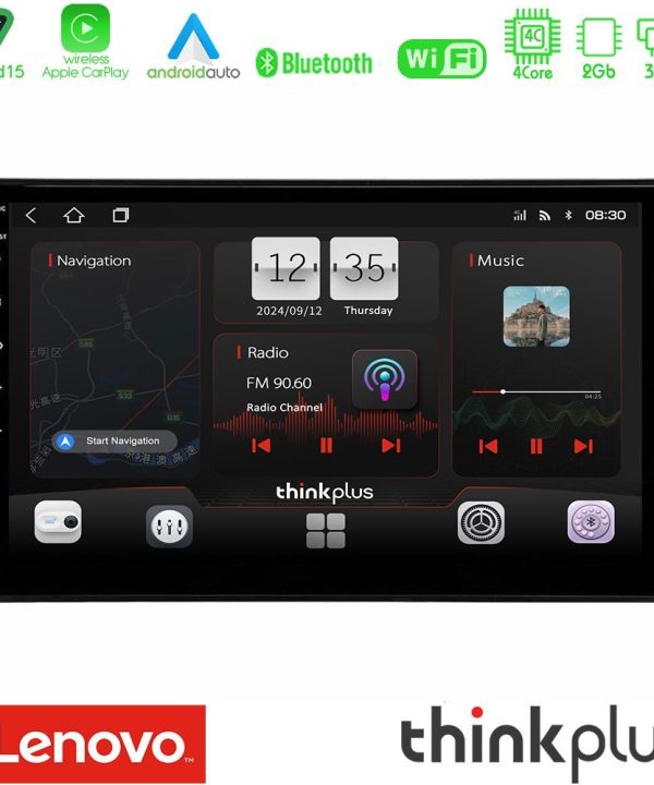 Kimpiris - Lenovo Thinkplus Series 4Core Android15 2+32GB  Toyota Auris Navigation Multimedia Tablet 10" Με Carplay & Android Auto