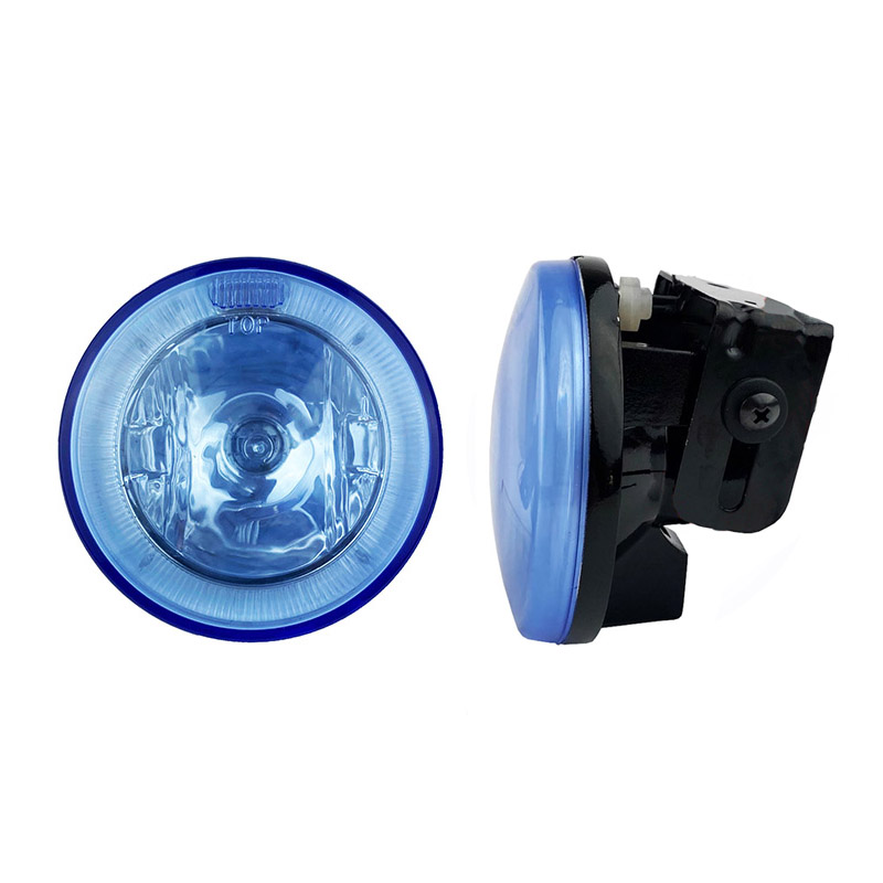 Kimpiris - Προβολείς Ομίχλης Universal Μπλε Στρόγγυλοι Ø 10cm H3 12 Volt 55 Watt Με Μπλε Led Angel Eyes 2 Τεμάχια