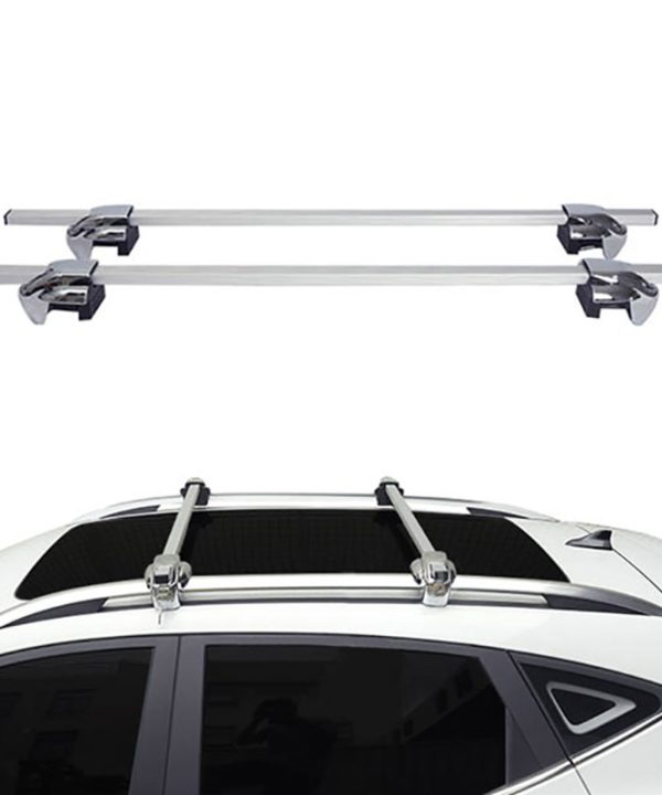 Kimpiris - Μπάρες Οροφής Αλουμινίου Railing System 123cm Ασημί Με Ασημί Καπάκια (Hj-Rb013) 2 Τεμάχια