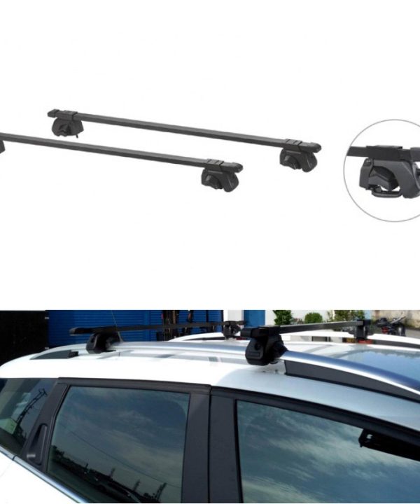 Kimpiris - Μπάρες Οροφής Σιδερένιες Universal 125cm Railing System Σετ Με Πόδια Και Κλειδαριά 28006 2 Τεμάχια